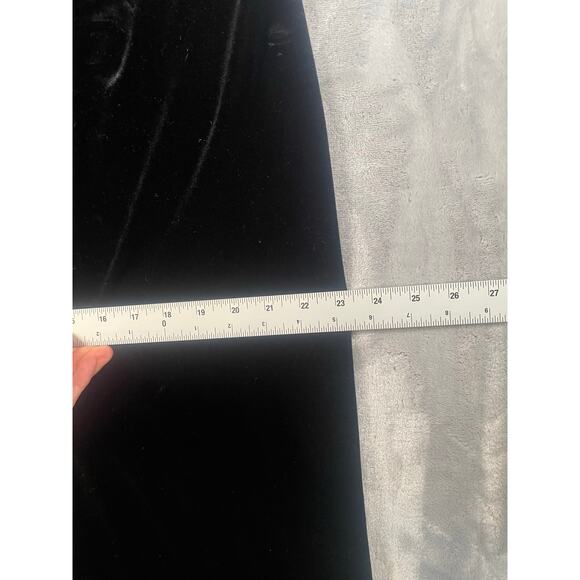 Vintage 90s Y2K stretch black velvet midi tank dress goth whimsygoth XL plus - Picture 4 of 8